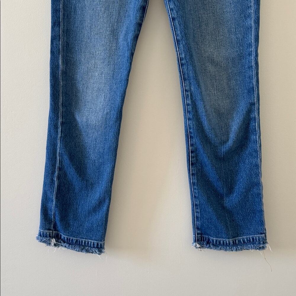 FRAME Le High Straight Jeans Whitway Wash Frayed Hem Blue Size 26 Minimalist - Picture 4 of 7